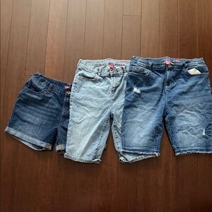 The Children's Place Denim Shorts Trio - Dark Blue, Light Blue